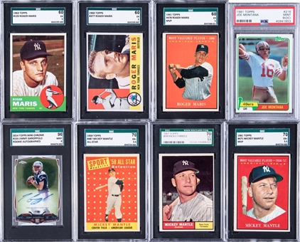 1950s-2010s Topps and Assorted Brands Multi-Sports Graded Collection (15) Featuring Mantle (3)